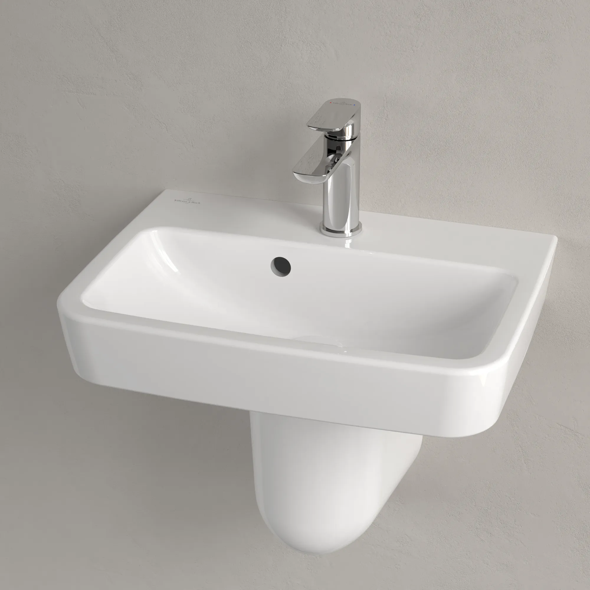 Villeroy & Boch Handwaschbecken „O.novo“ 500 × 370 × 160 mm, für Becken mittig, mit Hahnlochbohrung, Hahnlochposition mittig in Weiß Alpin Villeroy & Boch Handwaschbecken „O.novo“ 500 × 370 × 160 mm, für Becken mittig, mit Hahnlochbohrung, Hahnlochposition mittig in Weiß Alpin