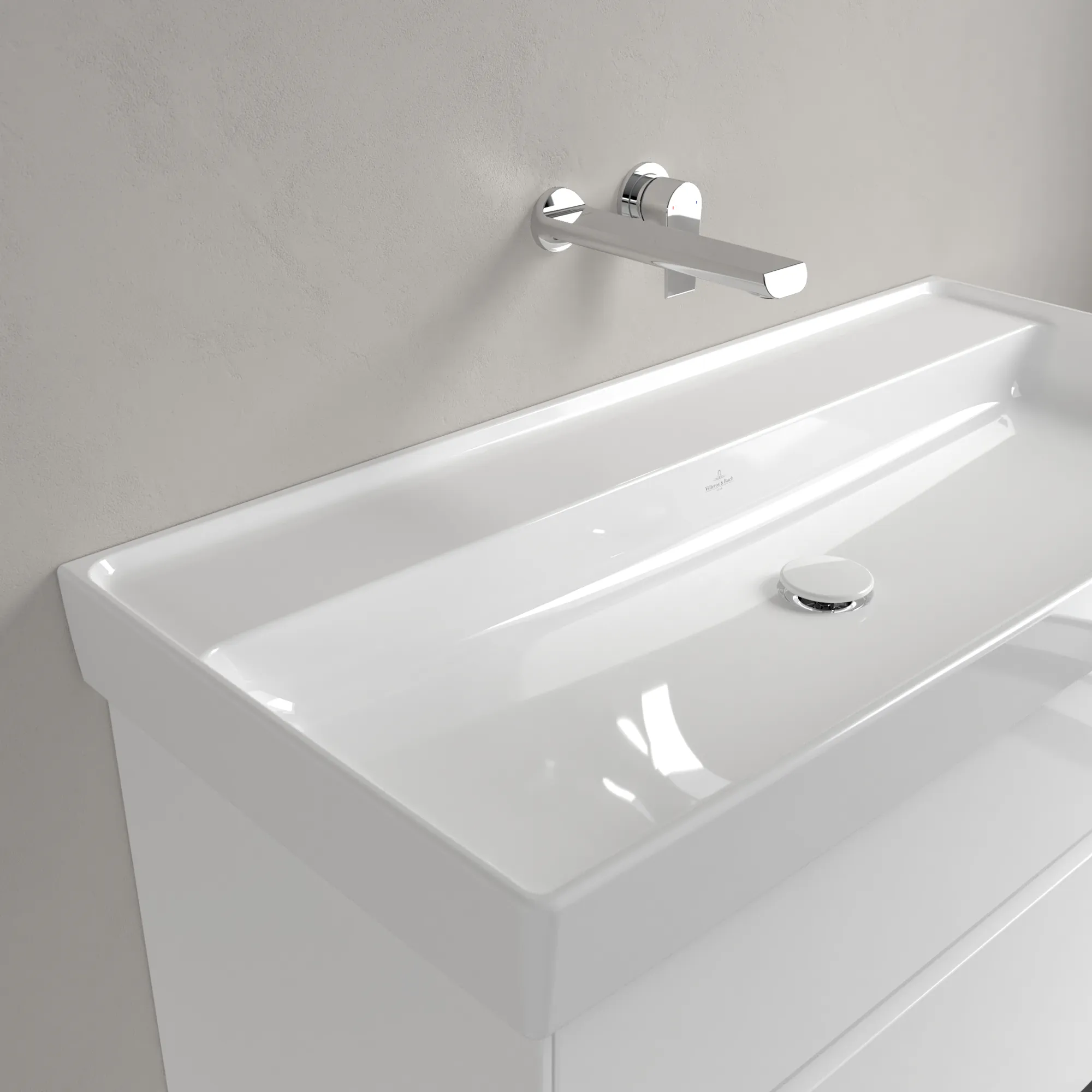 Villeroy & Boch Schrankwaschtisch aus TitanCeram „Collaro“ 1000 × 470 × 160 mm, ohne Hahnlochbohrung in Weiß Alpin Villeroy & Boch Schrankwaschtisch aus TitanCeram „Collaro“ 1000 × 470 × 160 mm, ohne Hahnlochbohrung in Weiß Alpin