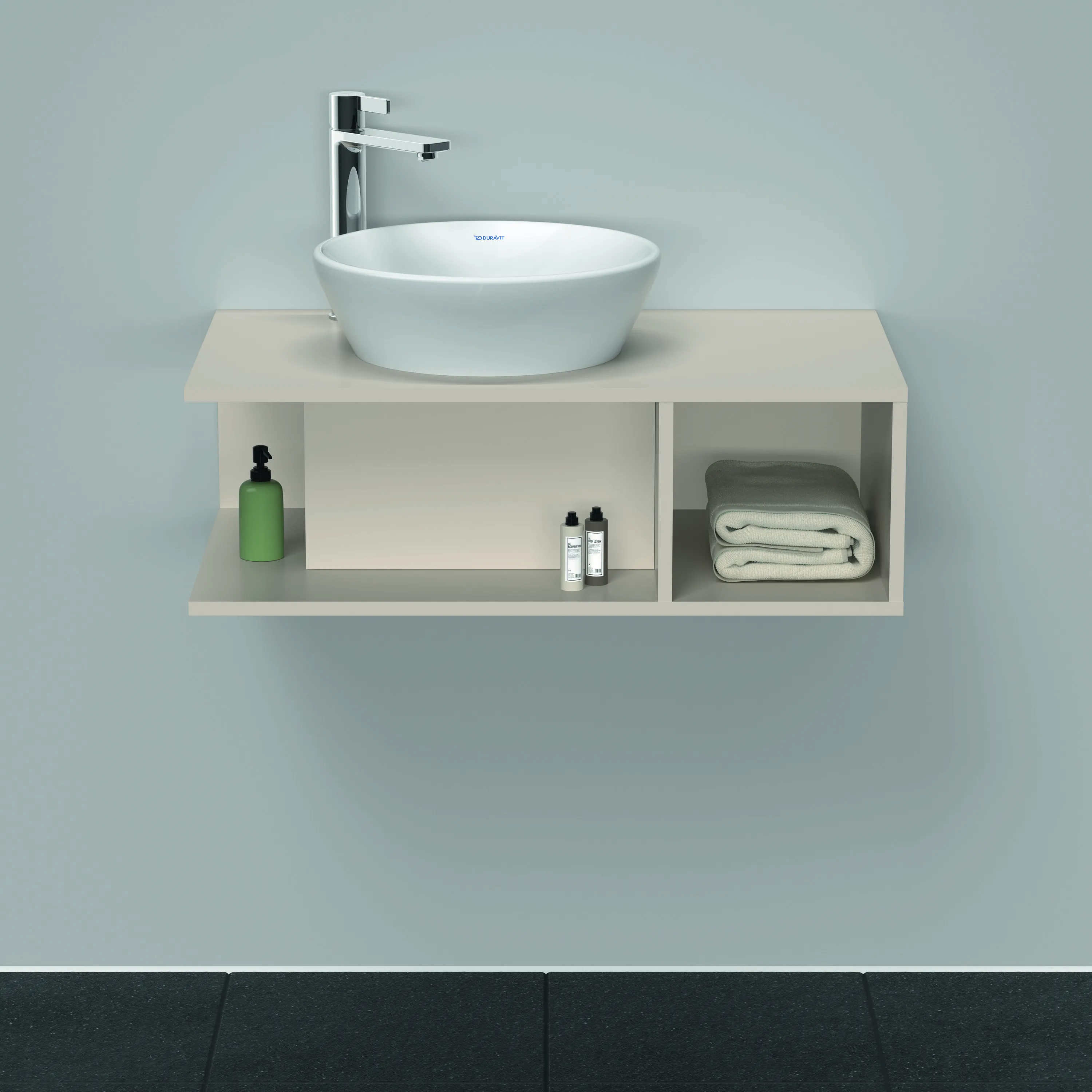 Duravit Waschtischunterschrank wandhängend „D-Neo“ 80 × 26 × 48 cm Taupe Matt