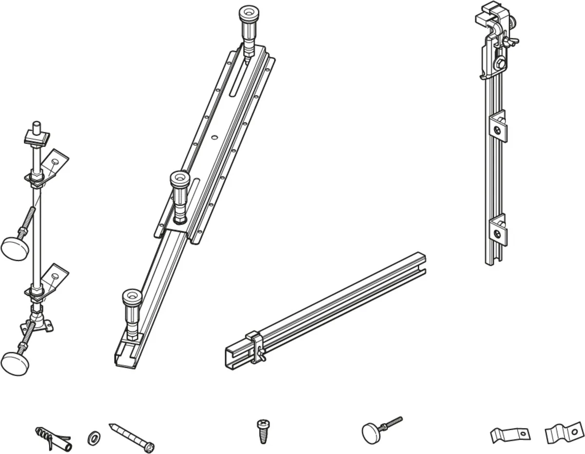 Schürzenmontage-Set mit Wannenfüße, Wannenleisten