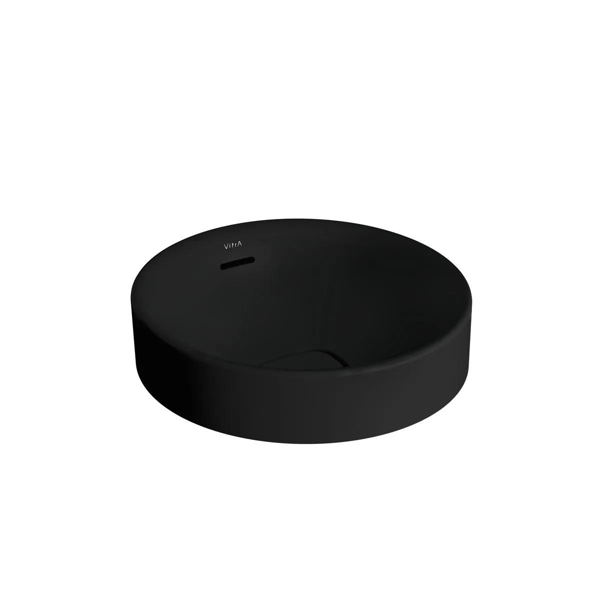 VitrA New Metropole Aufsatzschale freistehend rund 40 cm mit Überlaufschlitz Schwarz Matt