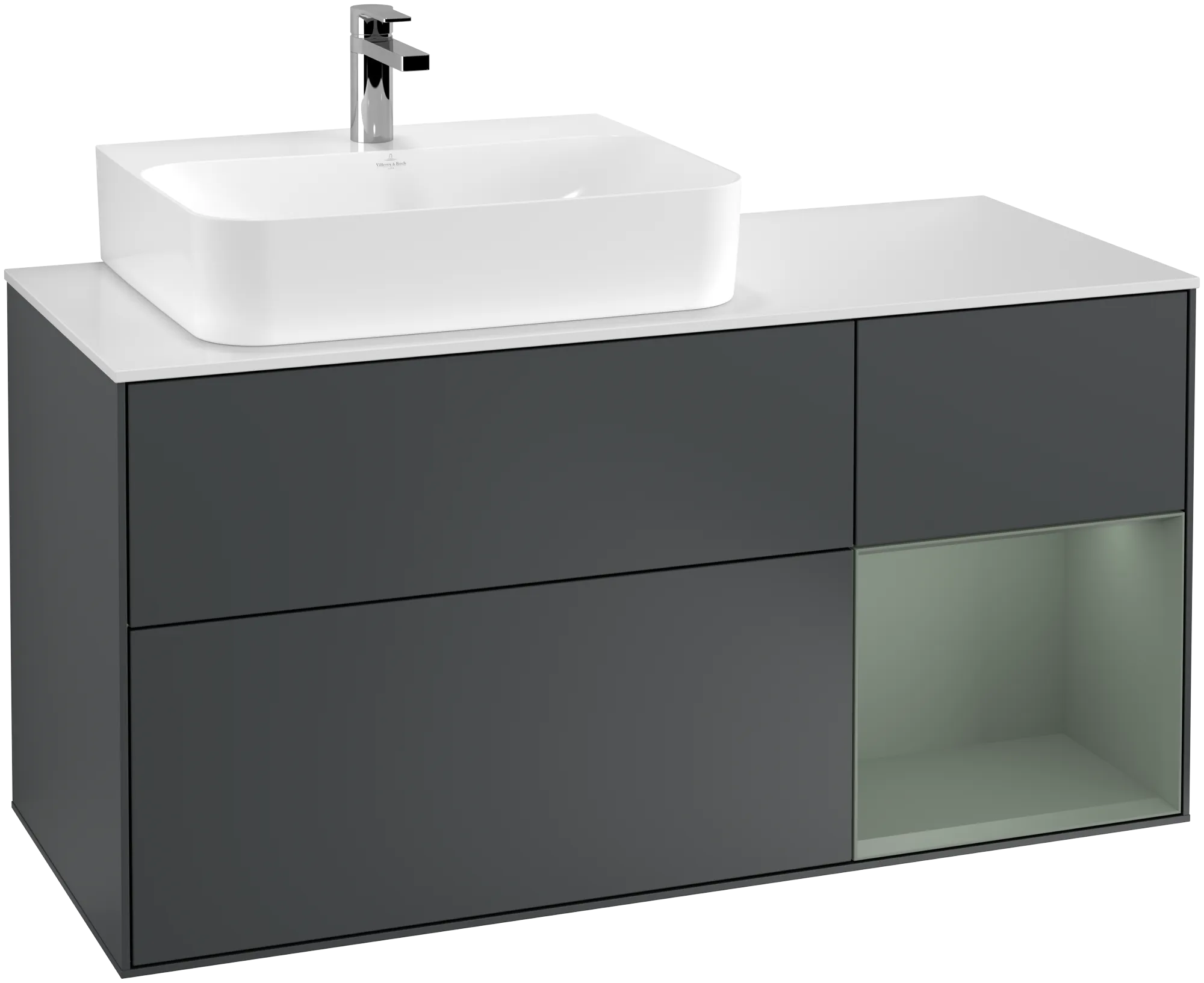 Villeroy & Boch Waschtischunterschrank „Finion“ für Schrankwaschtisch 1200 × 603 × 501 mm Midnight Blue Matt Lacquer, für Becken links Villeroy & Boch Waschtischunterschrank „Finion“ für Schrankwaschtisch 1200 × 603 × 501 mm Midnight Blue Matt Lacquer, für Becken links