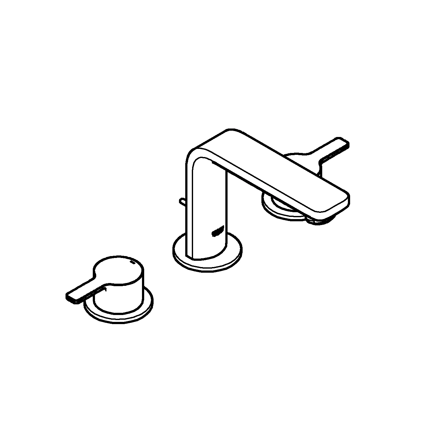 3-Loch-Waschtischbatterie Lineare 20304_1, Zugstangen-Ablaufgarnitur 1 1/4'', matt black 3-Loch-Waschtischbatterie Lineare 20304_1, Zugstangen-Ablaufgarnitur 1 1/4'', matt black