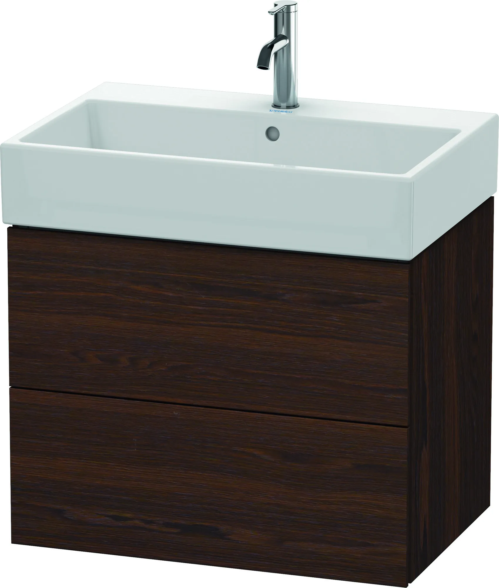 Duravit Waschtischunterschrank wandhängend „L-Cube“ 68,4 × 54,4 × 45,9 cm Nussbaum gebürstet
