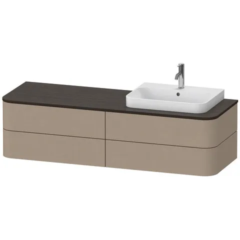 Duravit Waschtischunterschrank wandhängend „Happy D.2 Plus“ 160 × 40,8 × 55 cm Leinen, rechts Duravit Waschtischunterschrank wandhängend „Happy D.2 Plus“ 160 × 40,8 × 55 cm Leinen, rechts