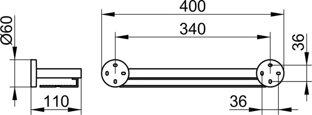 Edition 90 19058010000 Duschablage 400 mm verchromt/Aluminium