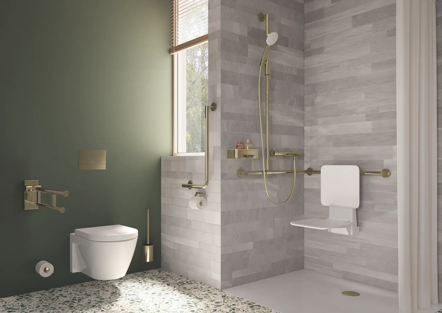 WC-Bürstengarnitur des Systems 900, Metall, PVD, zur Wandmontage, in Farbe CK (Messing glänzend) WC-Bürstengarnitur des Systems 900, Metall, PVD, zur Wandmontage, in Farbe CK (Messing glänzend)