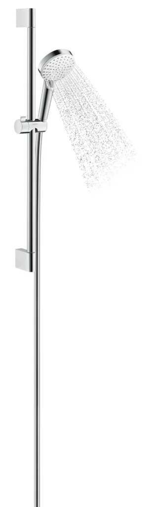 Hansgrohe Crometta Brausenset Vario EcoSmart, 100 mm, weiß/chrom, 959 mm Brausestange, Rain & IntenseRain Strahlarten Hansgrohe Crometta Brausenset Vario EcoSmart, 100 mm, weiß/chrom, 959 mm Brausestange, Rain & IntenseRain Strahlarten