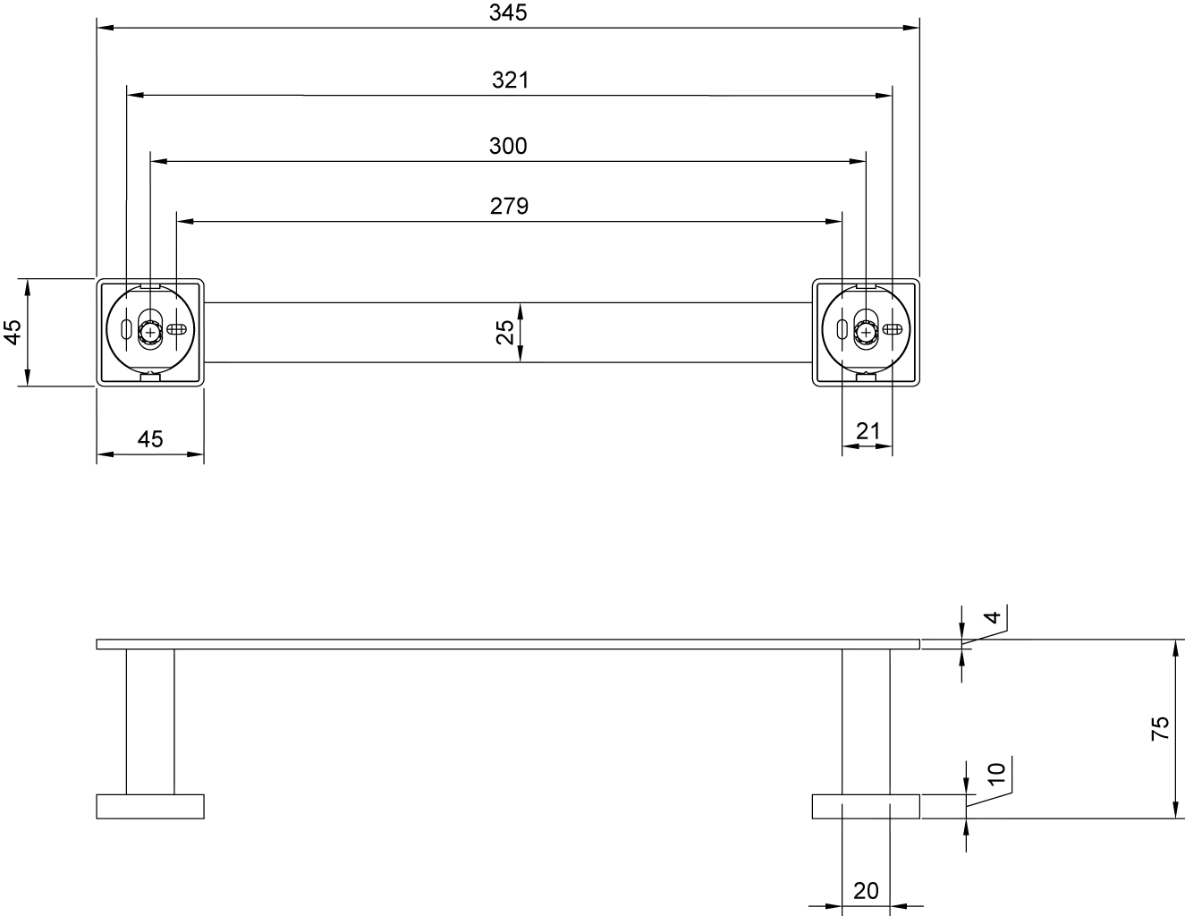 Villeroy & Boch Handtuchhalter „Elements-Striking“, Befestigung verdeckt, 1-armig in Brushed Gold Villeroy & Boch Handtuchhalter „Elements-Striking“, Befestigung verdeckt, 1-armig in Brushed Gold