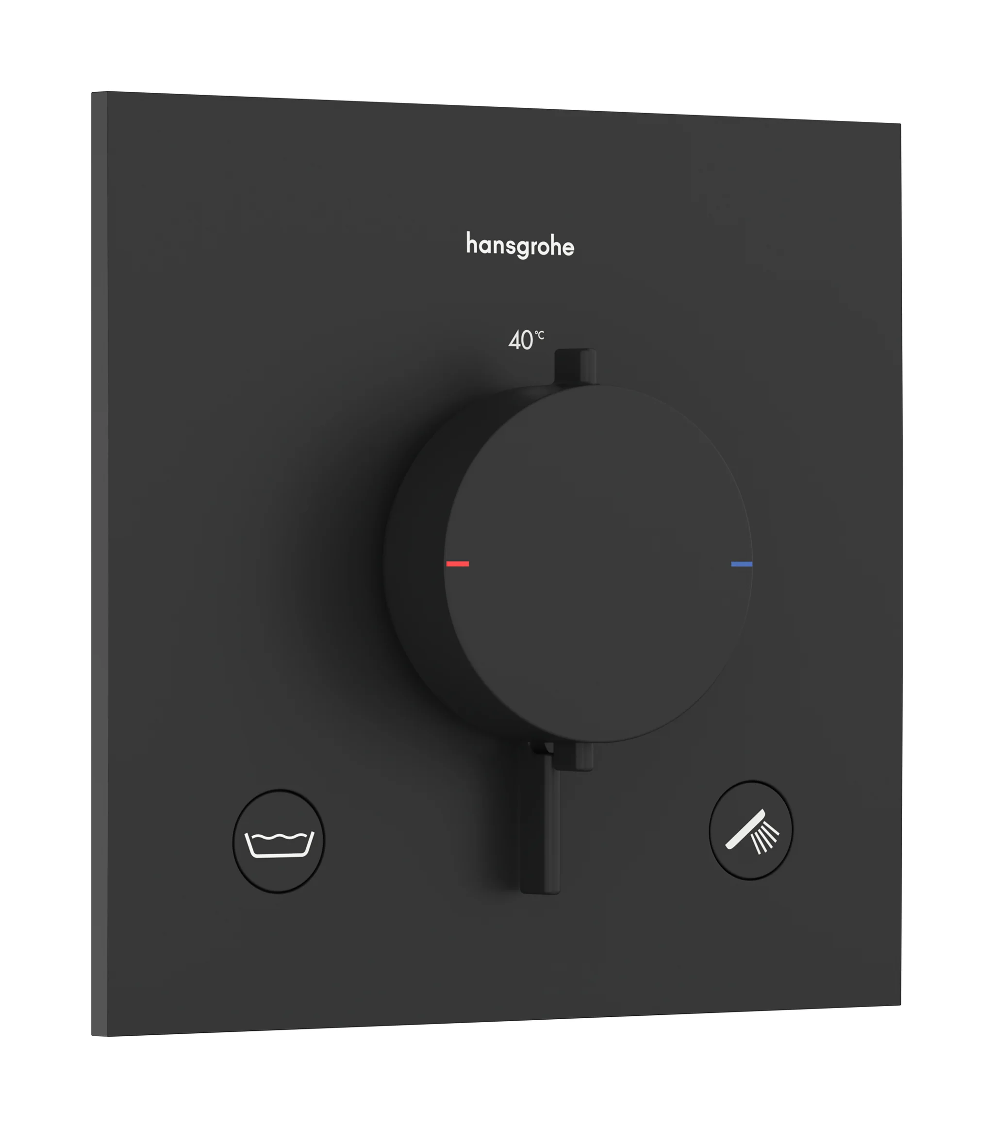 Hansgrohe Ecostat Comfort E Thermostat Unterputz, 2 Verbraucher, Mattschwarz, mit integrierter Sicherungskombination EN 1717