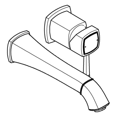Grohe Grandera 2-Loch-Waschtischbatterie Wandmontage chrom Grohe Grandera 2-Loch-Waschtischbatterie Wandmontage chrom