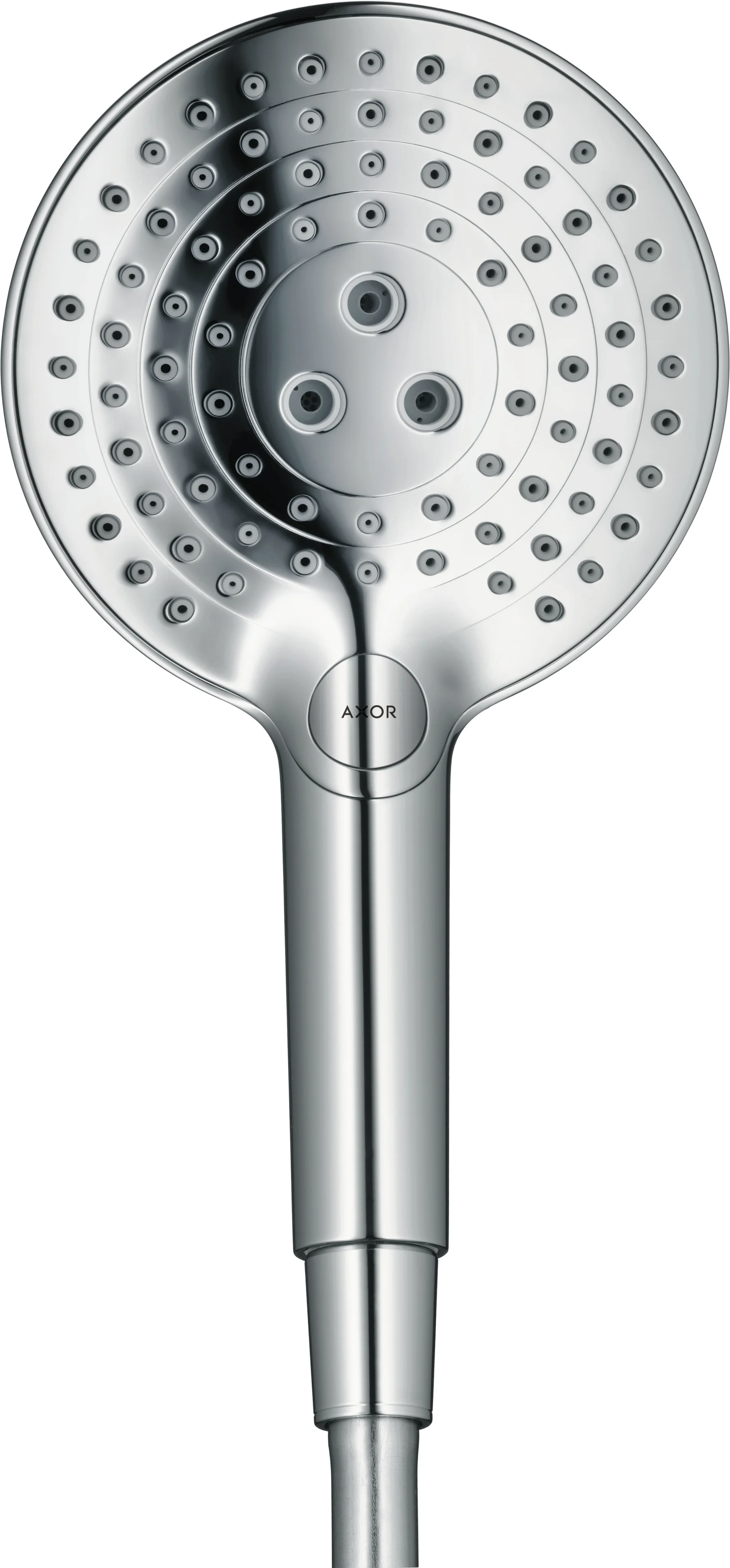 Hansgrohe AXOR ShowerSolutions Handbrause 120 3jet Chrom, 125 mm Brausekopfgröße, Rain/RainAir/WhirlAir Strahlarten, Select-Taste, QuickClean, max. Durchfluss 13,4 l/min bei 3 bar, Anschluss G 1/2 Hansgrohe AXOR ShowerSolutions Handbrause 120 3jet Chrom, 125 mm Brausekopfgröße, Rain/RainAir/WhirlAir Strahlarten, Select-Taste, QuickClean, max. Durchfluss 13,4 l/min bei 3 bar, Anschluss G 1/2