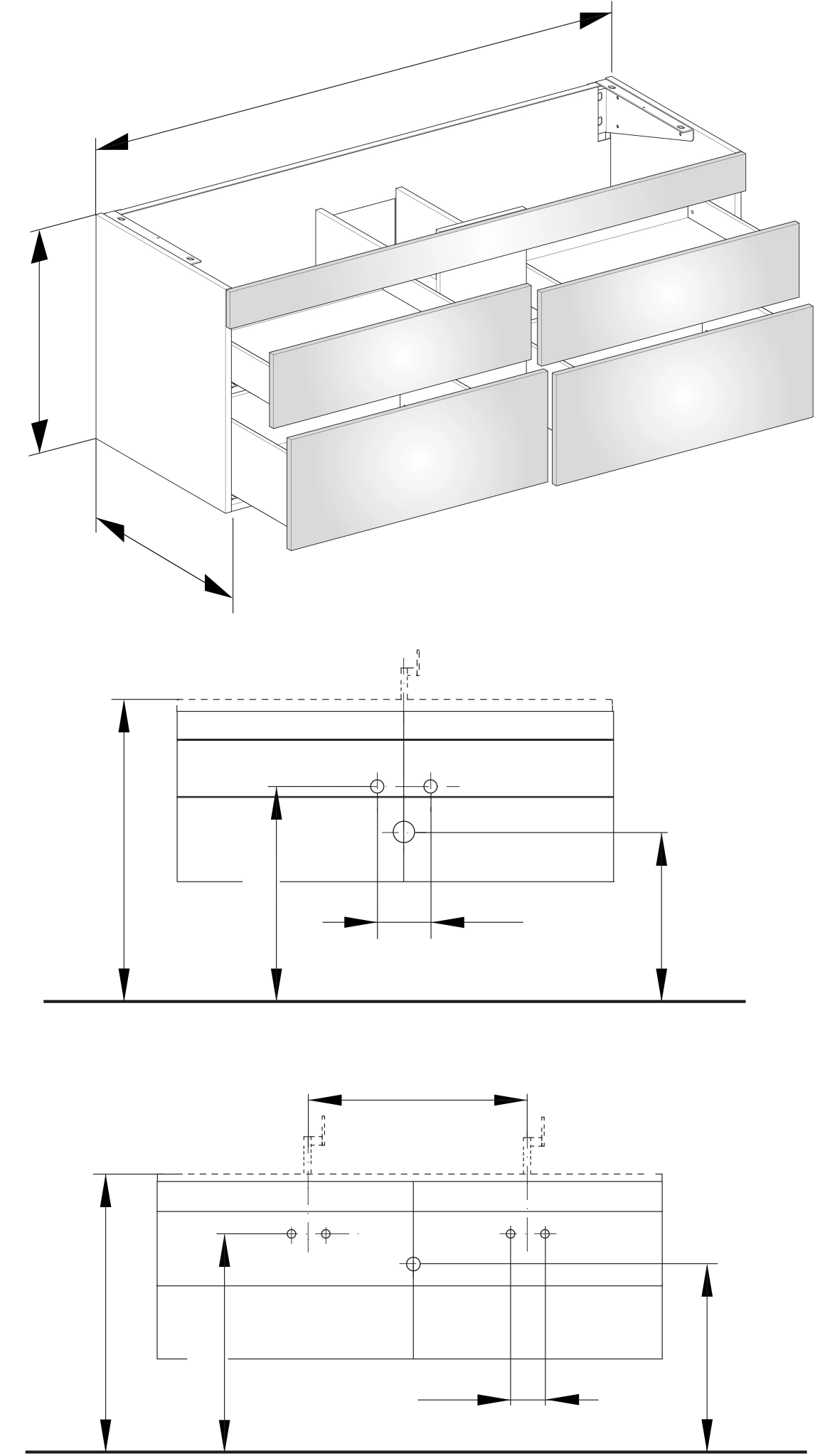 KEUCO Waschtischunterschrank „Edition 400“ Nussbaum (Furnier), Nussbaum (Furnier), ohne Beleuchtung 1400 × 546 × 535 mm KEUCO Waschtischunterschrank „Edition 400“ Nussbaum (Furnier), Nussbaum (Furnier), ohne Beleuchtung 1400 × 546 × 535 mm