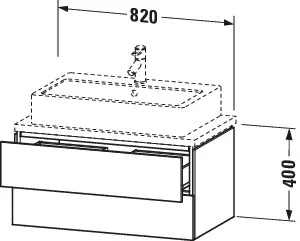 Duravit Waschtischunterschrank wandhängend „L-Cube“ 82 × 40 × 47,7 cm Nussbaum Dunkel Duravit Waschtischunterschrank wandhängend „L-Cube“ 82 × 40 × 47,7 cm Nussbaum Dunkel