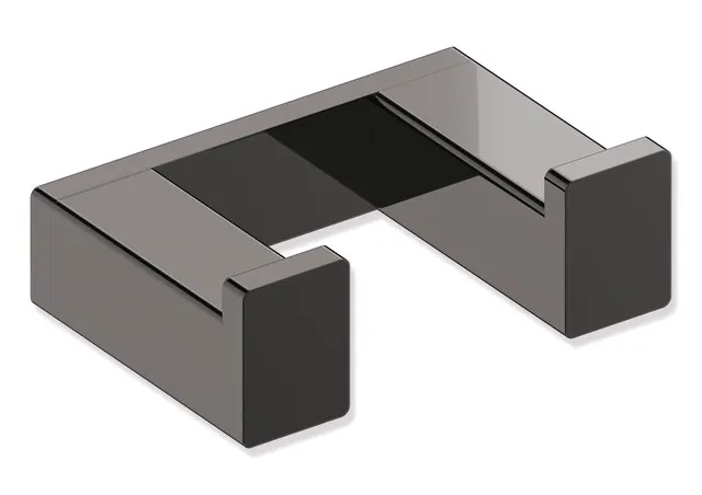 HEWI Doppelhaken System 900Q PG60 Edelstahl PVD, Breite 60 mm, Tiefe 42 mm, Schwarzchrom glänzend