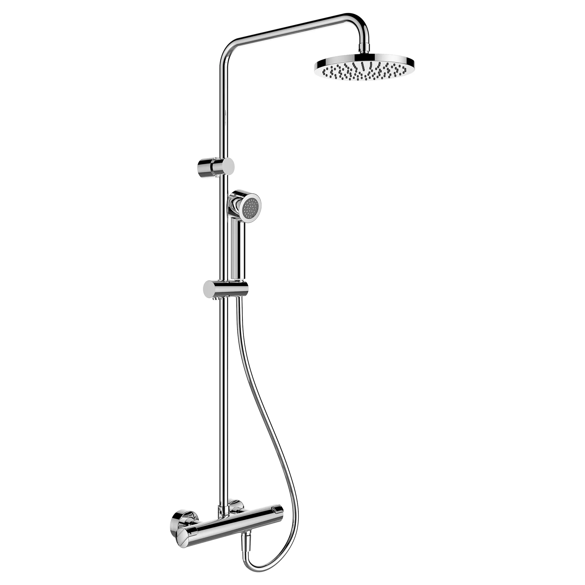 Laufen Thermostatisches Duschsystem Citypro, Kopfbrause Ø 200mm, Kunststoffschlauch 1600mm, Handbrause chrom Laufen Thermostatisches Duschsystem Citypro, Kopfbrause Ø 200mm, Kunststoffschlauch 1600mm, Handbrause chrom