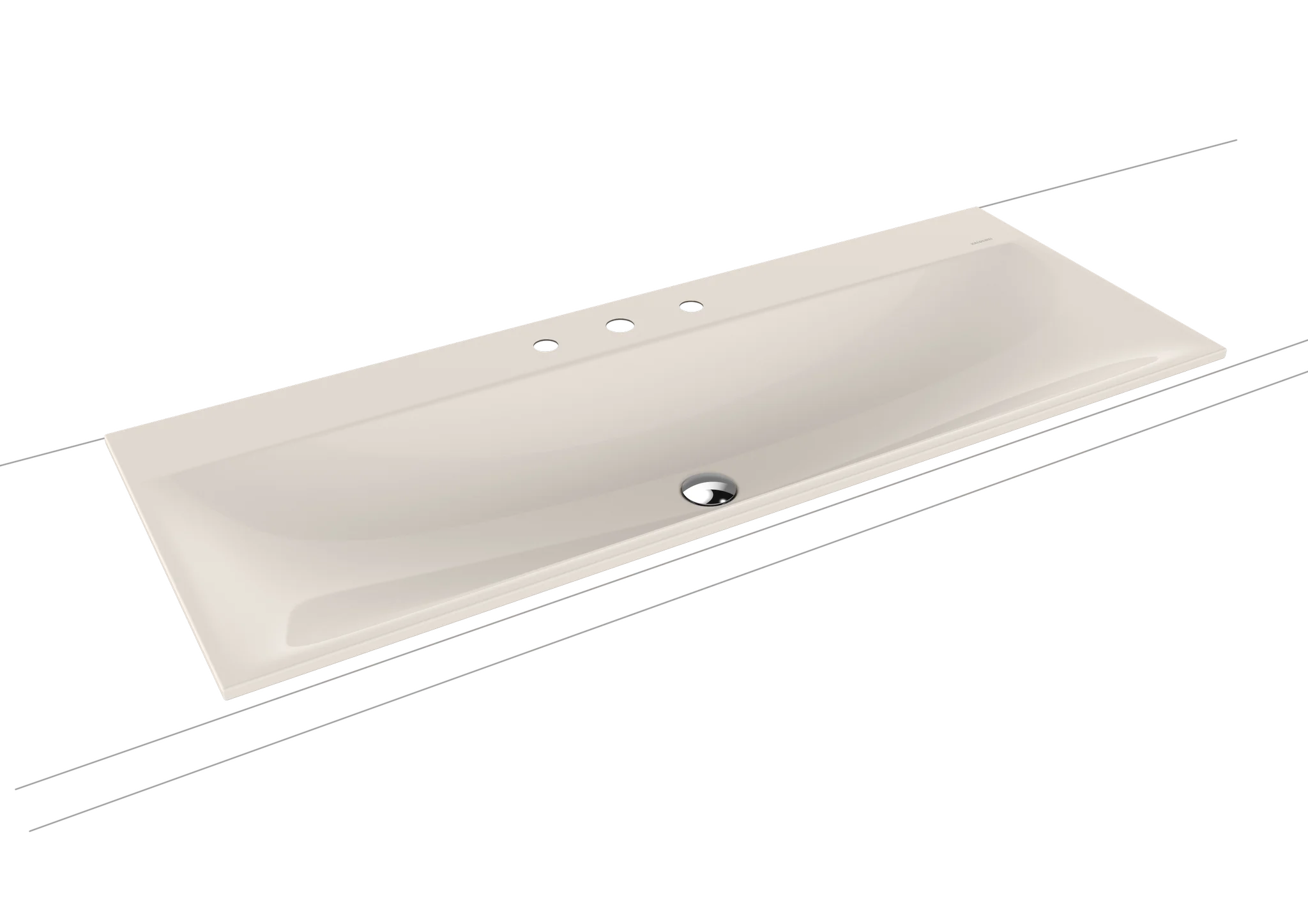 Kaldewei SILENIO Einbauwaschtisch, 1200x460 mm, alpinweiß, Perl-Effekt, mit Überlauf, 14 mm Randhöhe, MADE IN GERMANY