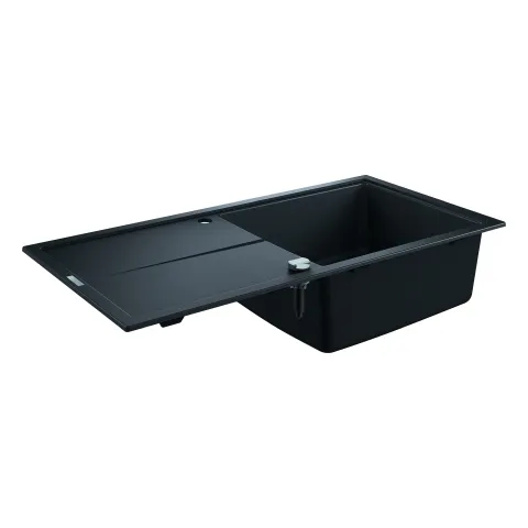 Kompositspüle K400 31641, mit Abtropffläche, Modell: K400 60-C 100/50 1.0 rev, Montageart: Standard-Einbauspüle, Maße: 1000 x 500 mm, 1 Becken: 480 x 420 x 205 mm, granit schwarz Kompositspüle K400 31641, mit Abtropffläche, Modell: K400 60-C 100/50 1.0 rev, Montageart: Standard-Einbauspüle, Maße: 1000 x 500 mm, 1 Becken: 480 x 420 x 205 mm, granit schwarz