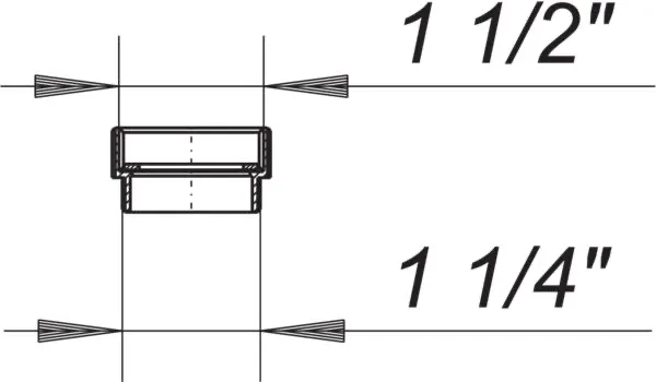 Reduzier- und Distanzring, 1 1/2″ x 1 1/4″