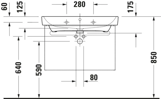 Duravit Waschtischunterschrank wandhängend „No.1“ 74 × 47,8 × 42,6 cm in Beton Matt