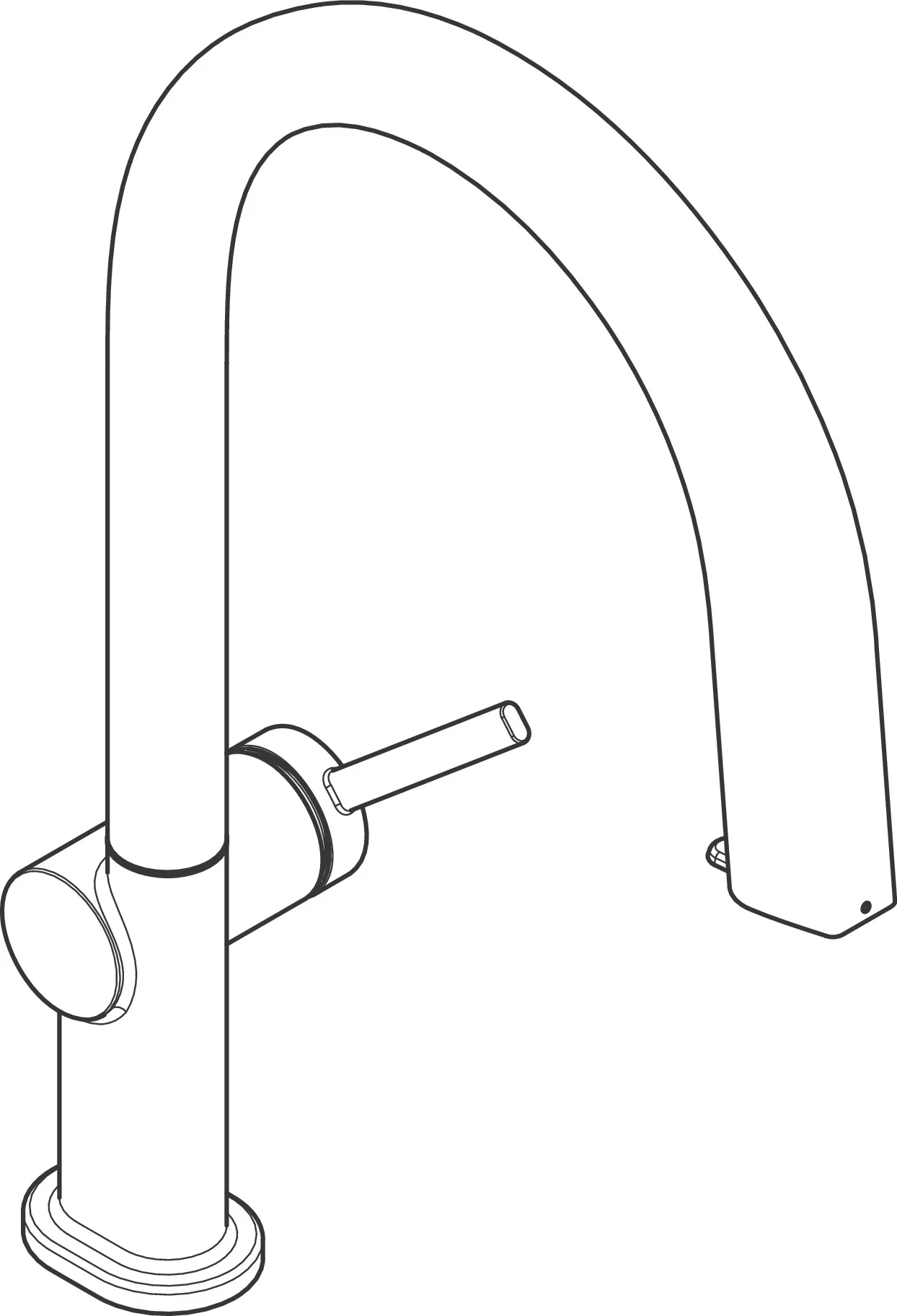 Hansgrohe Aqittura M91 SodaSystem 210 Auszieharm mit Laminarstrahl, Mattschwarz, Hahnlochbohrung 35 mm, max. Auszugslänge 76 cm