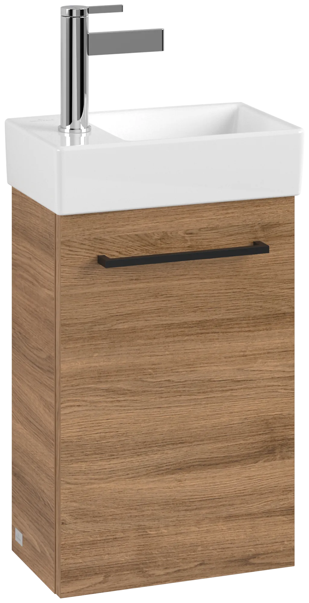 Villeroy & Boch Waschtischunterschrank mit Tür „Avento“ für Schrankwaschtisch 340 × 514 × 202 mm Kansas Oak, Anschlag rechts, Soft Closing, 1 Tür