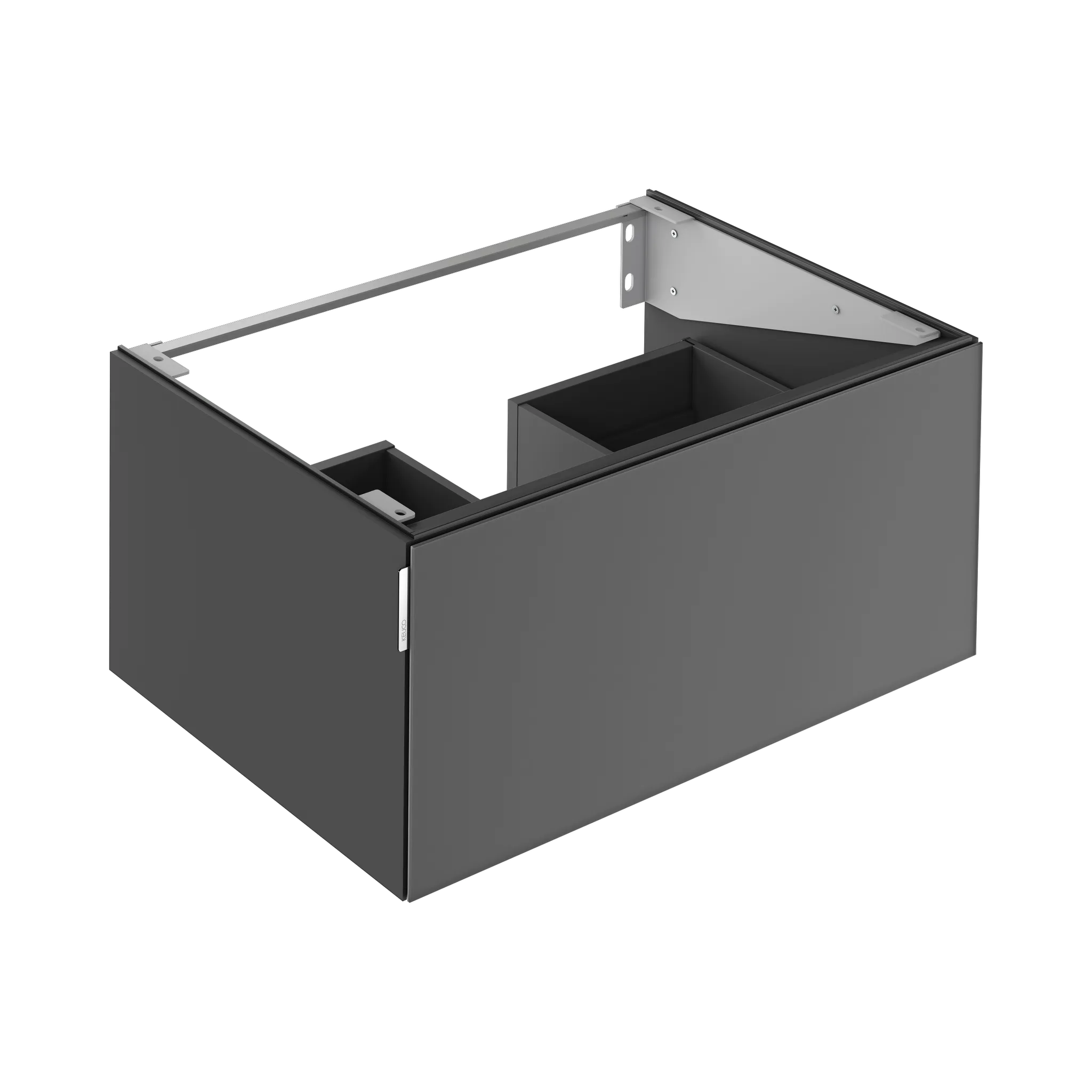 KEUCO EDITION 11 ART Waschtischunterbau mit Auszug und Beleuchtung 800x350x490 smoke/Glas smoke satiniert