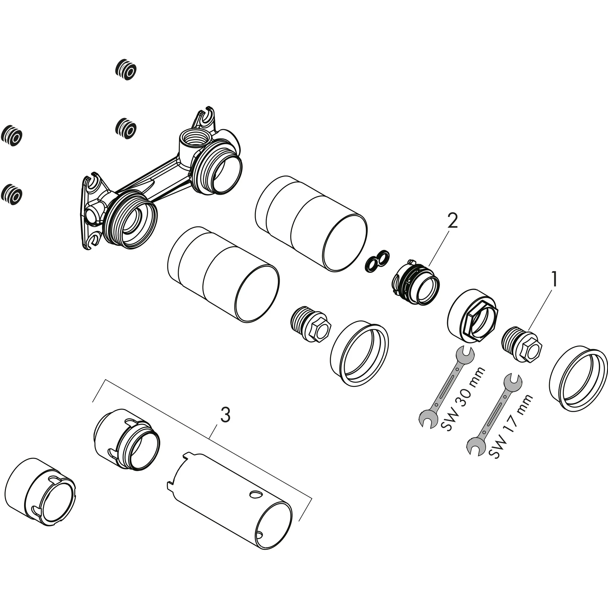 2-Loch Waschtischarmatur Axor Grundkörper Unterputz DN15 2-Loch Waschtischarmatur Axor Grundkörper Unterputz DN15