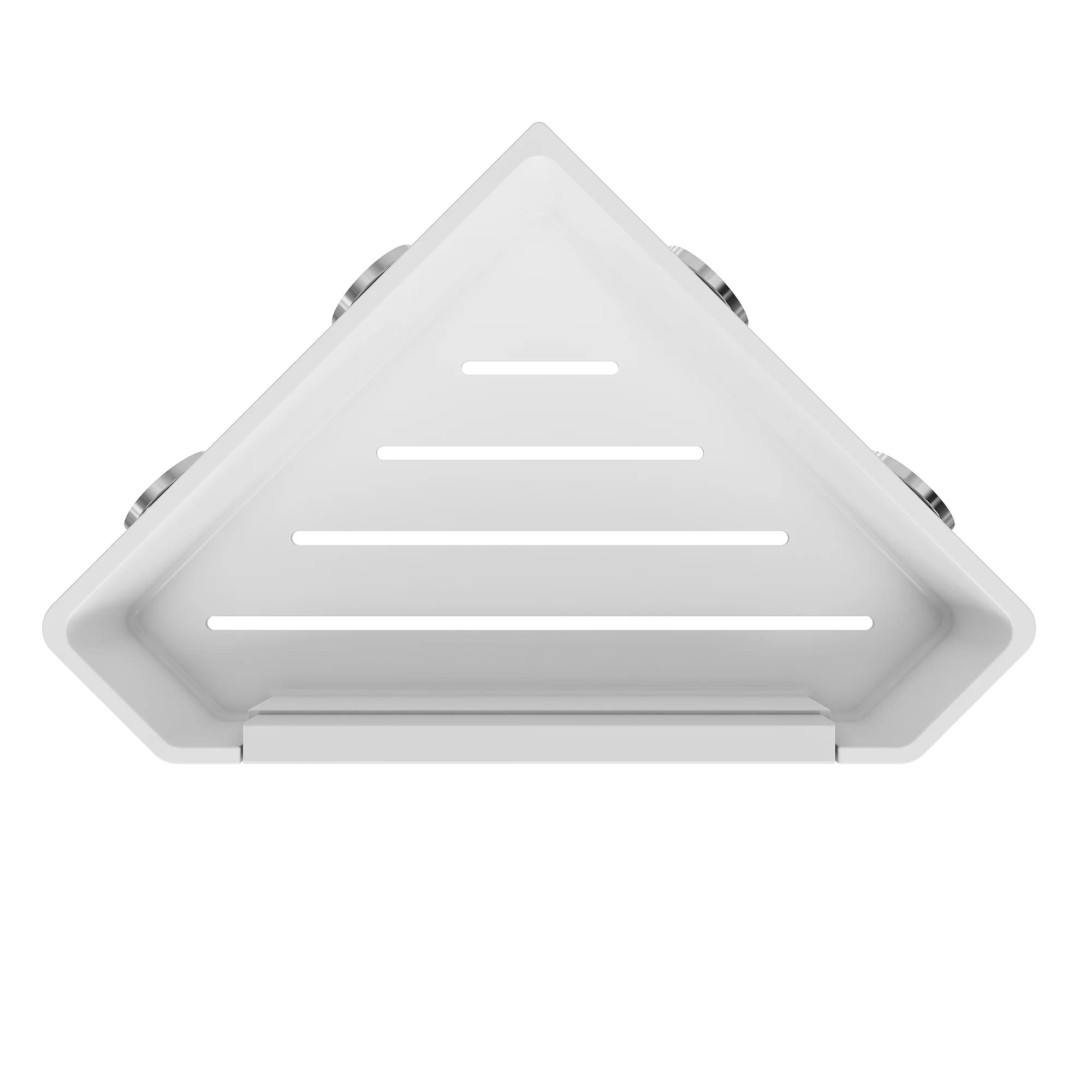 Breuer Duschkorb mit integriertem Glasabzieher, Fünfeck, weiß/chrom, Sondermaß