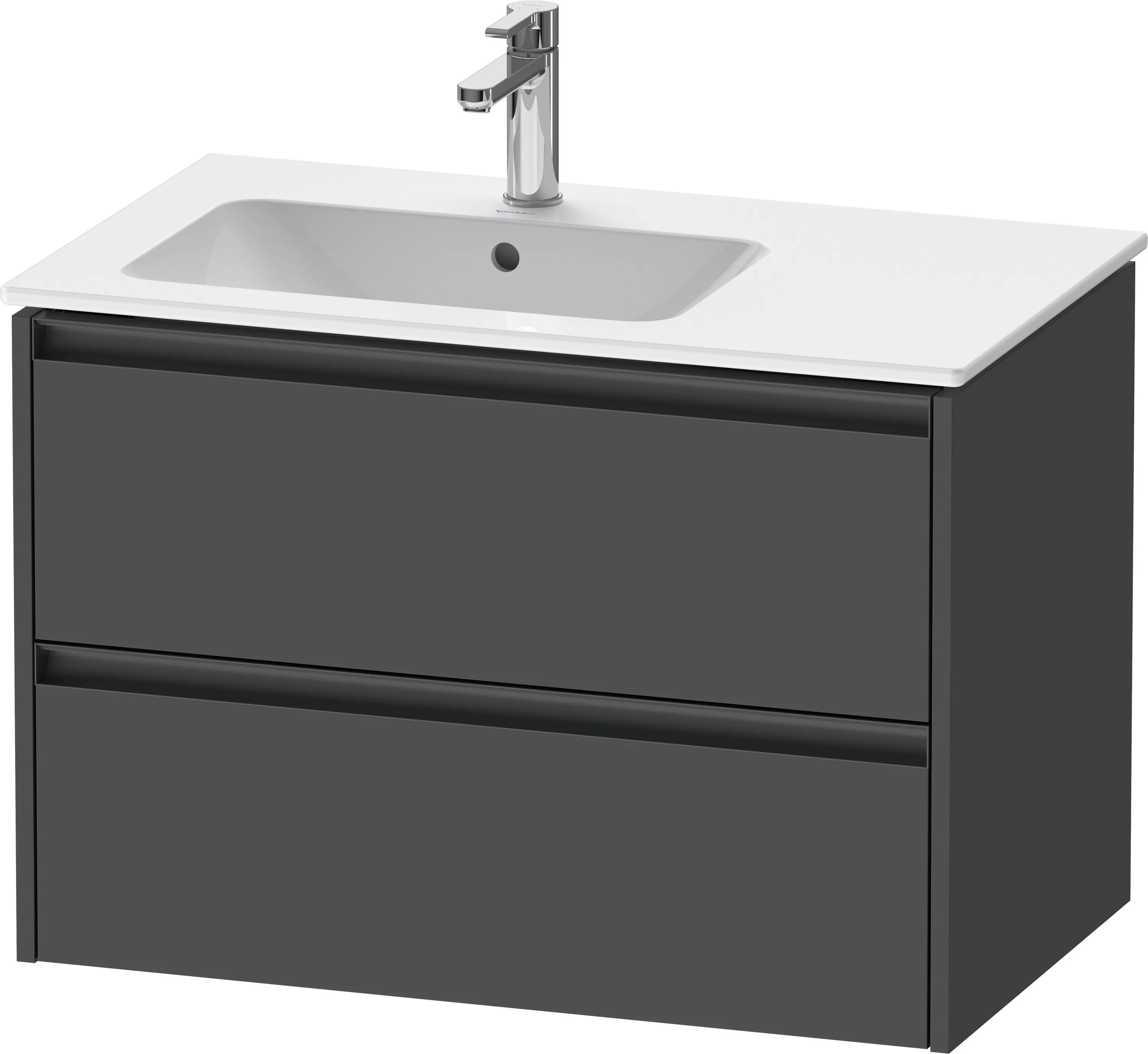 Duravit Waschtischunterschrank wandhängend „Ketho.2“ 81 × 54,9 × 48 cm Graphit Matt
