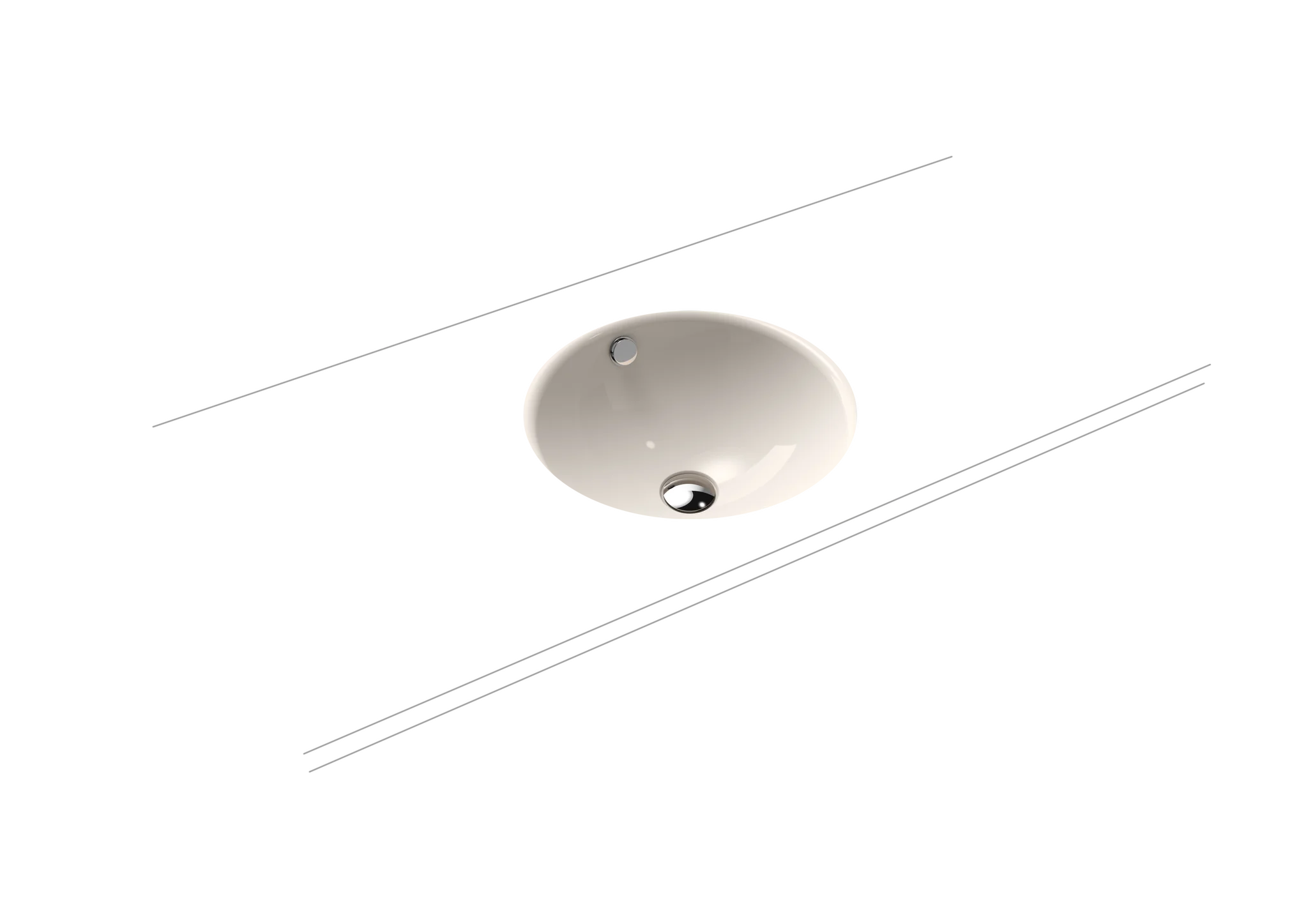 Kaldewei CLASSIC Unterbauwaschtisch, 360 mm Durchmesser, Perl-Effekt, Antidröhn mit Überlauf, chrom