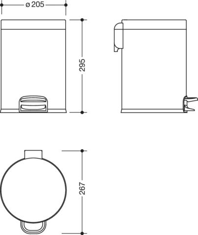 HEWI Abfallbehälter PG87, Edelstahl, 5 Liter HEWI Abfallbehälter PG87, Edelstahl, 5 Liter