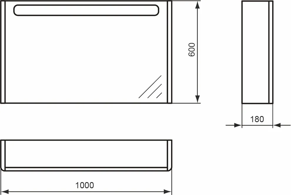 Ideal Standard Druck-Kolben Set Softmood für Spiegelschrank 1000 mm