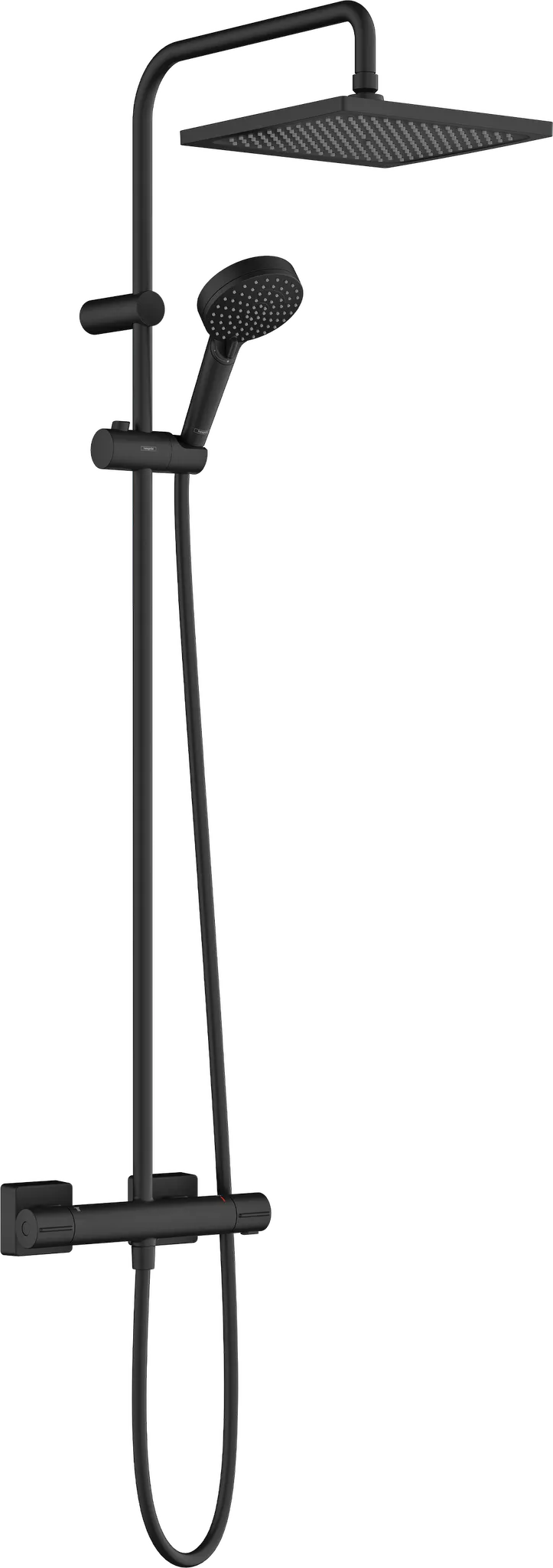 Hansgrohe Vernis Shape Showerpipe 240 1jet EcoSmart mit Thermostat, Mattschwarz Hansgrohe Vernis Shape Showerpipe 240 1jet EcoSmart mit Thermostat, Mattschwarz