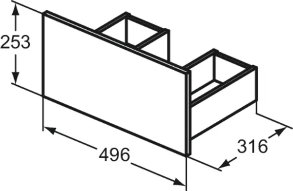 Ideal Standard Eurovit+ Schublade 50 cm Nussbaum geflammt Ideal Standard Eurovit+ Schublade 50 cm Nussbaum geflammt