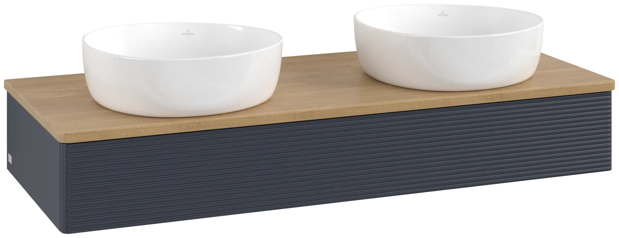 Villeroy & Boch Antao Waschbeckenunterschrank L13_1, 1200x190x500mm, Midnight Blue Matt Lacquer / Honey Oak