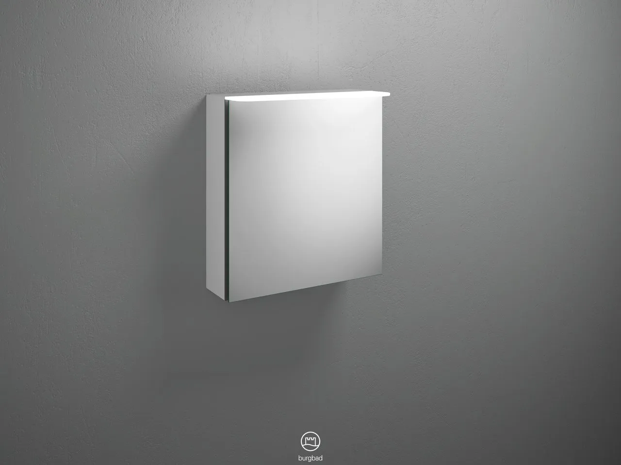 Burgbad Spiegelschrank Badu SFTU060, 310x600x665 mm, LED-Aufsatzleuchte 4200 K, beidseitig verspiegelt
