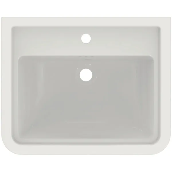 Ideal Standard Waschtisch Calla 1-Loch, weiß, 615 x 500 x 175 mm mit 3-Loch-Überlauf
