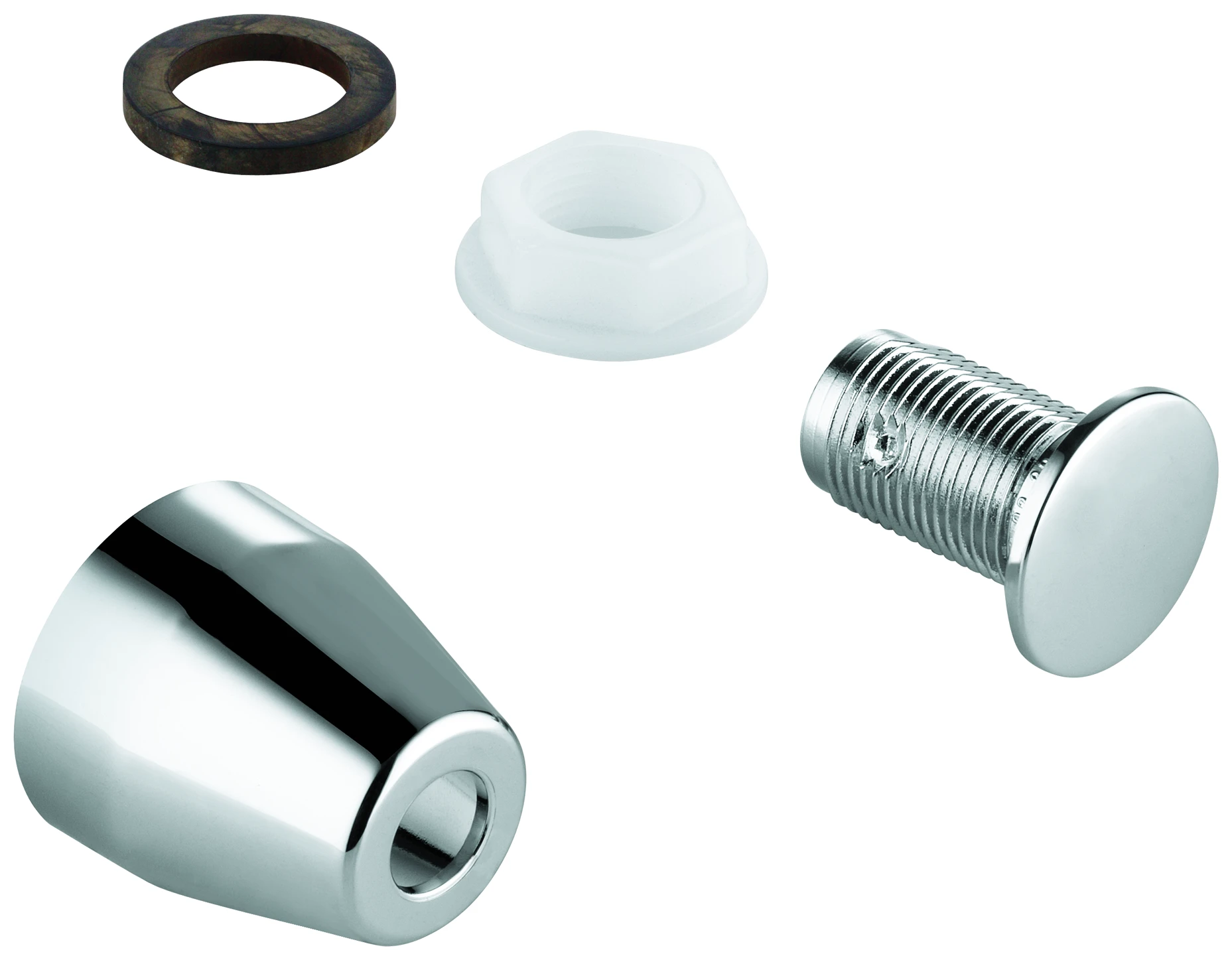 Blindstopfen und Rosettenkappe 37125, für Keramik-Spülkästen, chrom