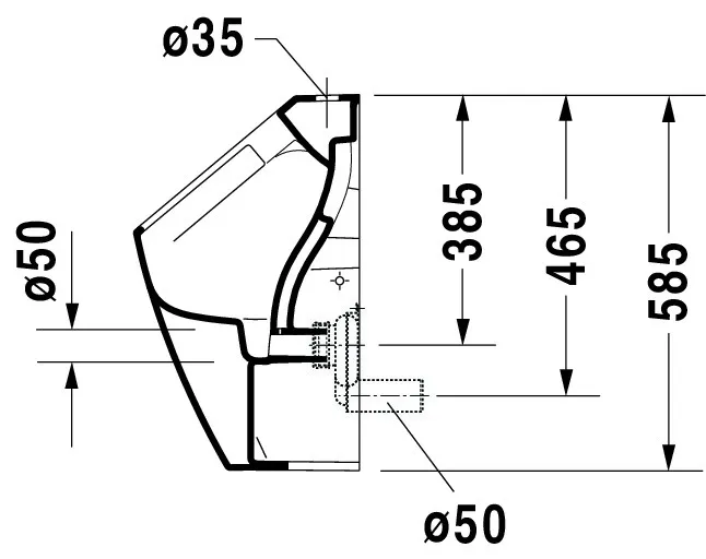 Urinal ME by Starck rimless, weiß Zulauf von oben, HyG Urinal ME by Starck rimless, weiß Zulauf von oben, HyG