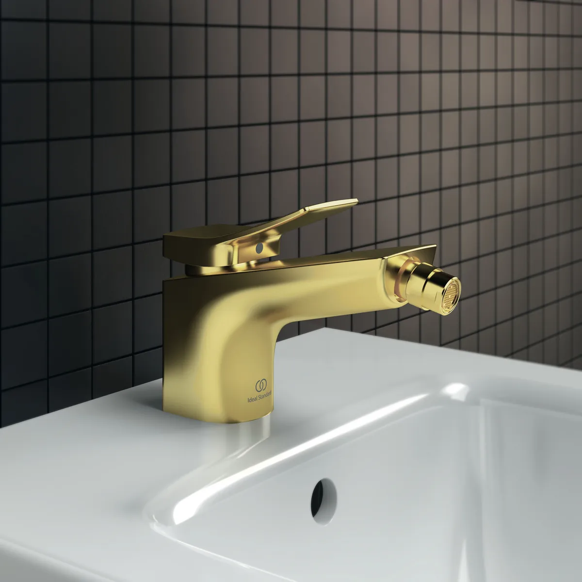 Ideal Standard Bidetarmatur CONCA Arm, Ausladung 133mm, Brushed Gold