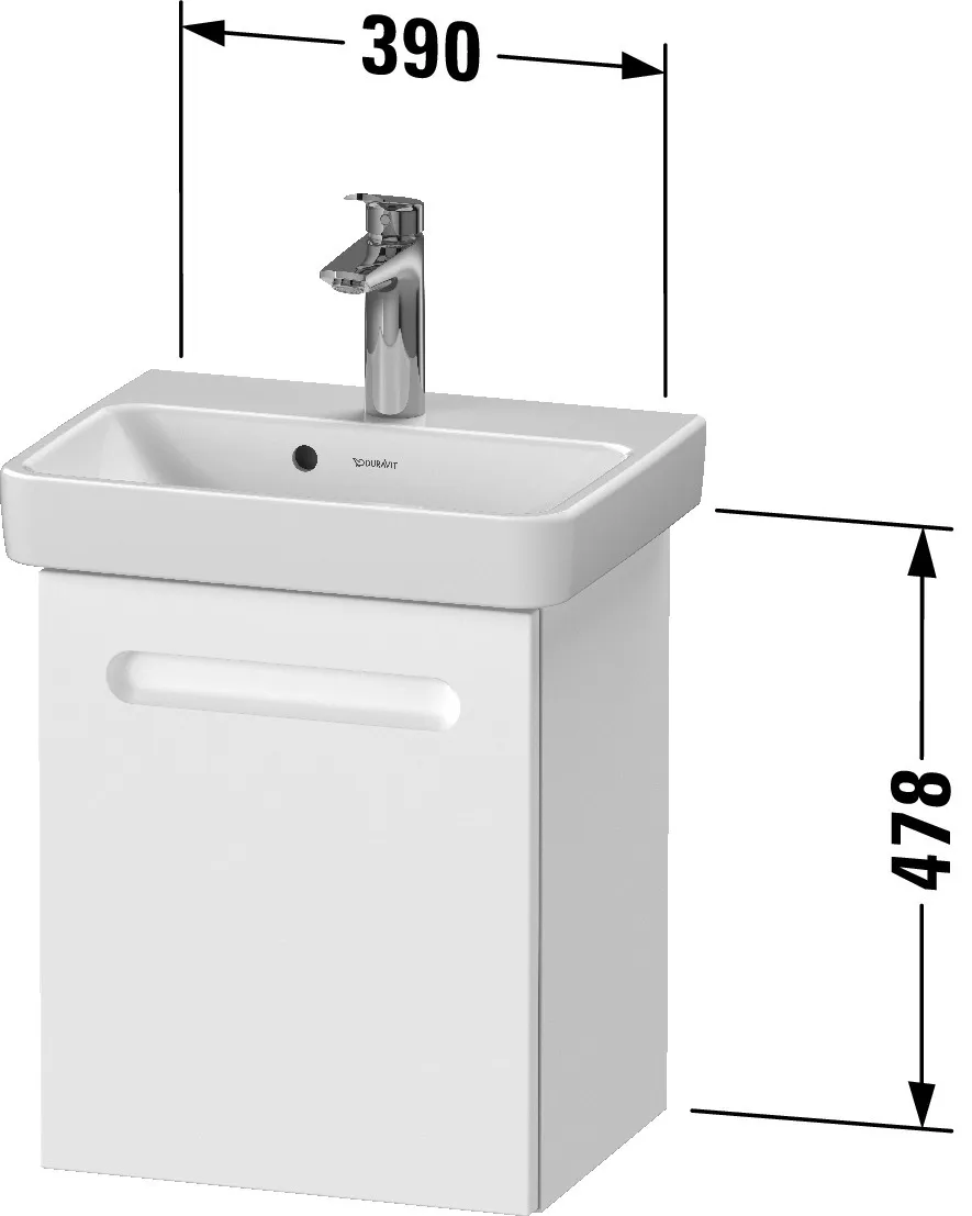 Duravit Waschtischunterschrank wandhängend „No.1“ 39 × 47,8 × 34,6 cm in Beton Matt