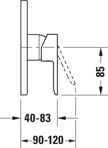 D-Code Einhebel-Brausemischer UP Keramikmischsystem, Chrom HG