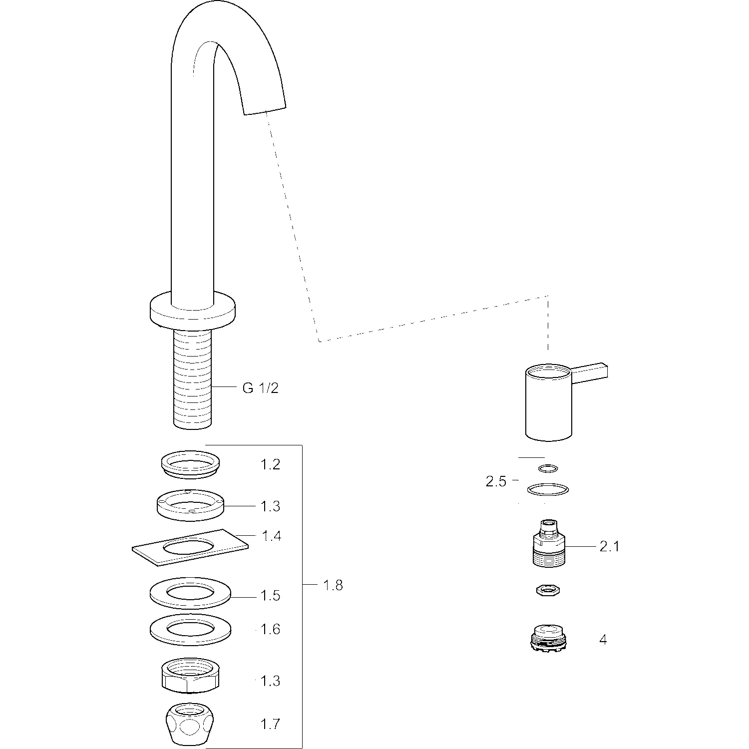 Einhebelmischer Waschtischbatterie NOVA 5093 Ausladung 94 mm DN15 Matt-Schwarz Einhebelmischer Waschtischbatterie NOVA 5093 Ausladung 94 mm DN15 Matt-Schwarz