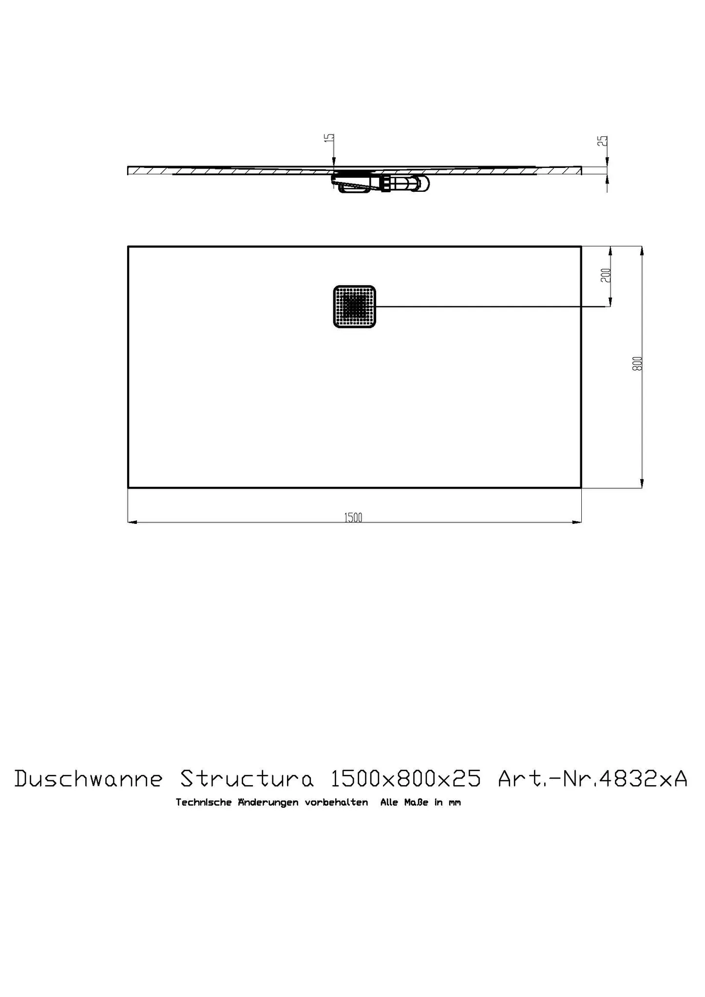 Duschwanne Structura 1500x800x25 in gesoftete Schieferoptik, mit Antirutsch B, Material Solique, Weiß Duschwanne Structura 1500x800x25 in gesoftete Schieferoptik, mit Antirutsch B, Material Solique, Weiß