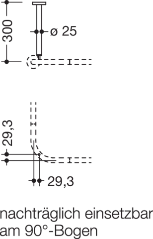 HEWI Deckenabhängung „System 900“ 7 × 7 cm