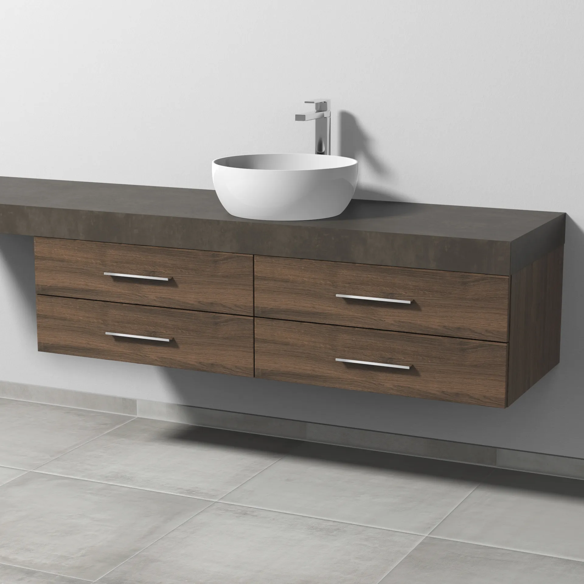 Sanipa Waschtischunterschrank „2morrow“ 1400 × 340 × 520 mm in Eiche Arizona