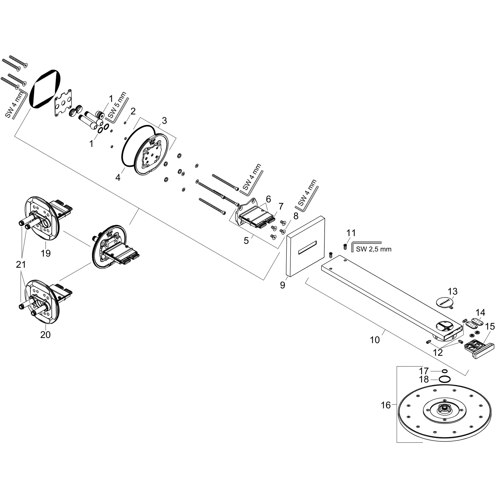 Kopfbrause 250 2jet Axor chrom mit Brausearm Kopfbrause 250 2jet Axor chrom mit Brausearm