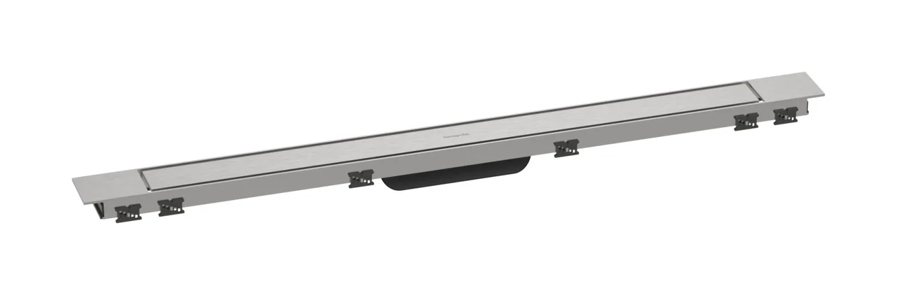 Hansgrohe RainDrain Match Plus Duschrinne 900 mm, höhenverstellbarer Edelstahlrahmen, bis 18 mm Fliesenstärke, 60 l/min Ablaufleistung