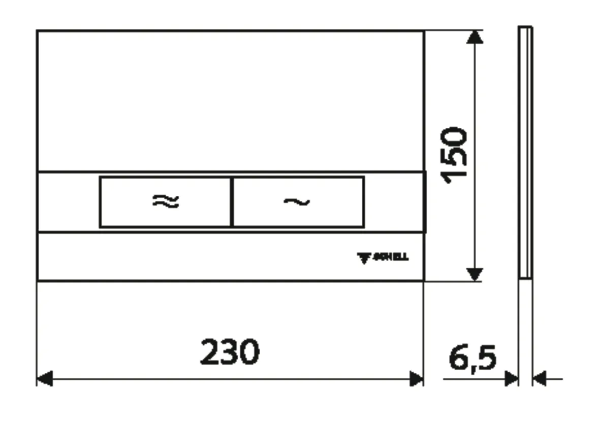 WC-Betätigungsplatte MONTUS BOARD, Frontplatte chrom WC-Betätigungsplatte MONTUS BOARD, Frontplatte chrom
